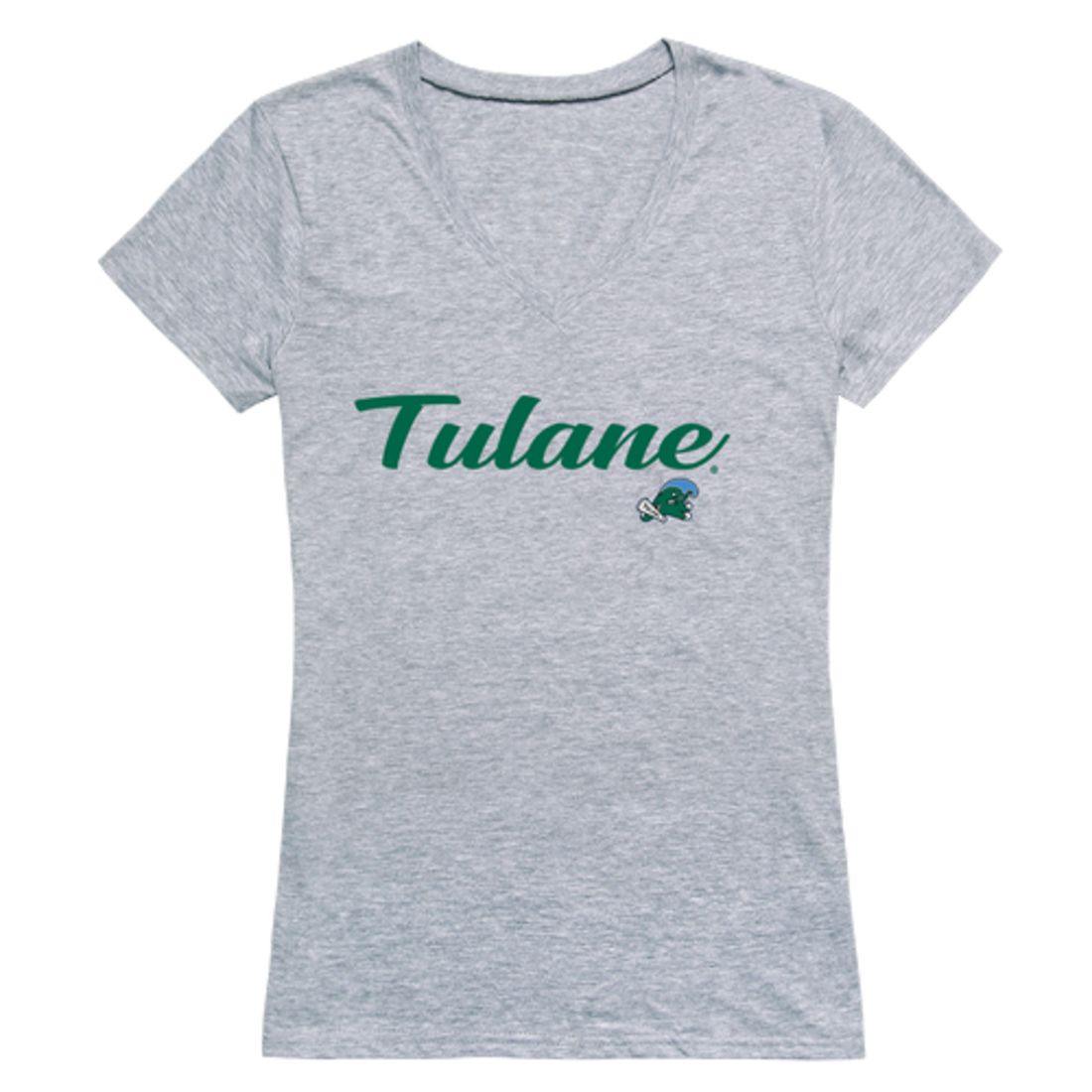 Tulane University Waves Womens Script Tee T-Shirt-Campus-Wardrobe