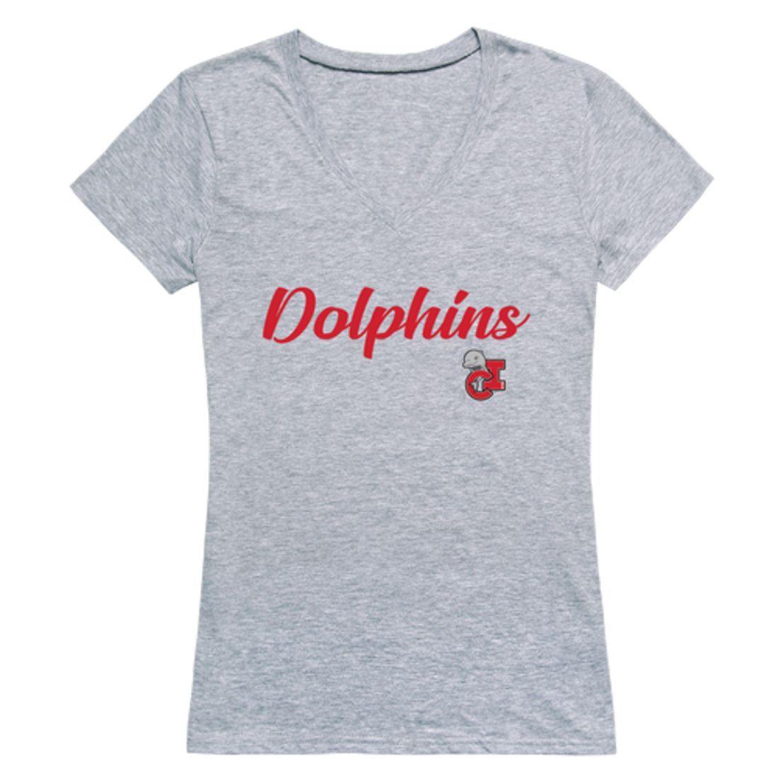 CSUCI California State University Channel Islands The Dolphins Womens Script Tee T-Shirt-Campus-Wardrobe