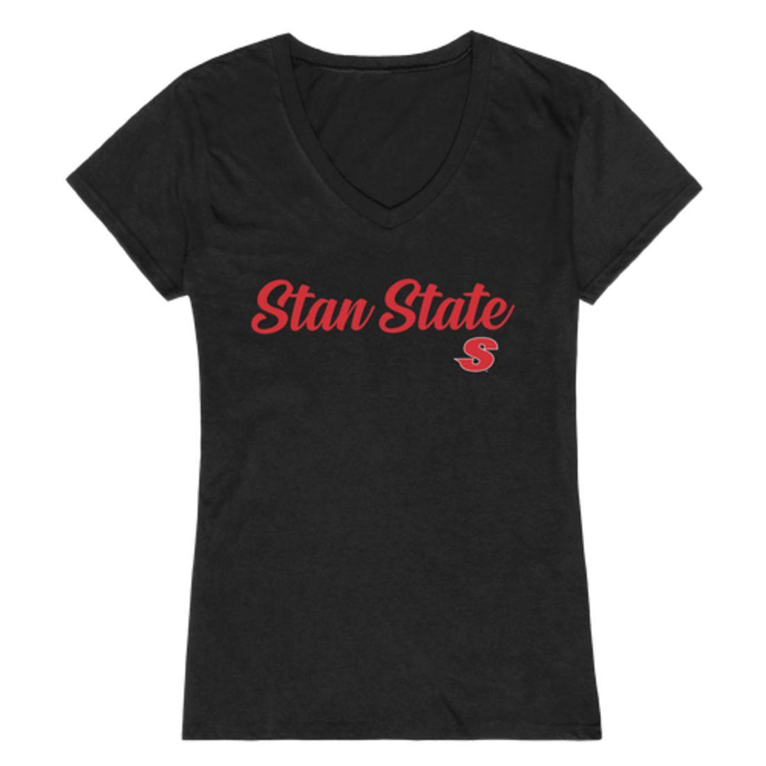 CSUSTAN California State University Stanislaus Warriors Womens Script Tee T-Shirt-Campus-Wardrobe