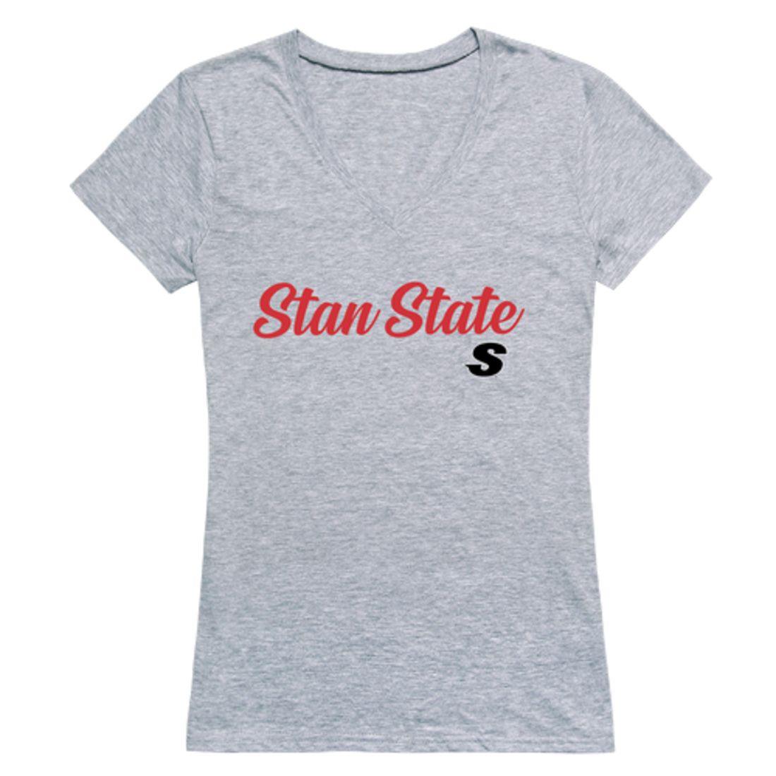 CSUSTAN California State University Stanislaus Warriors Womens Script Tee T-Shirt-Campus-Wardrobe