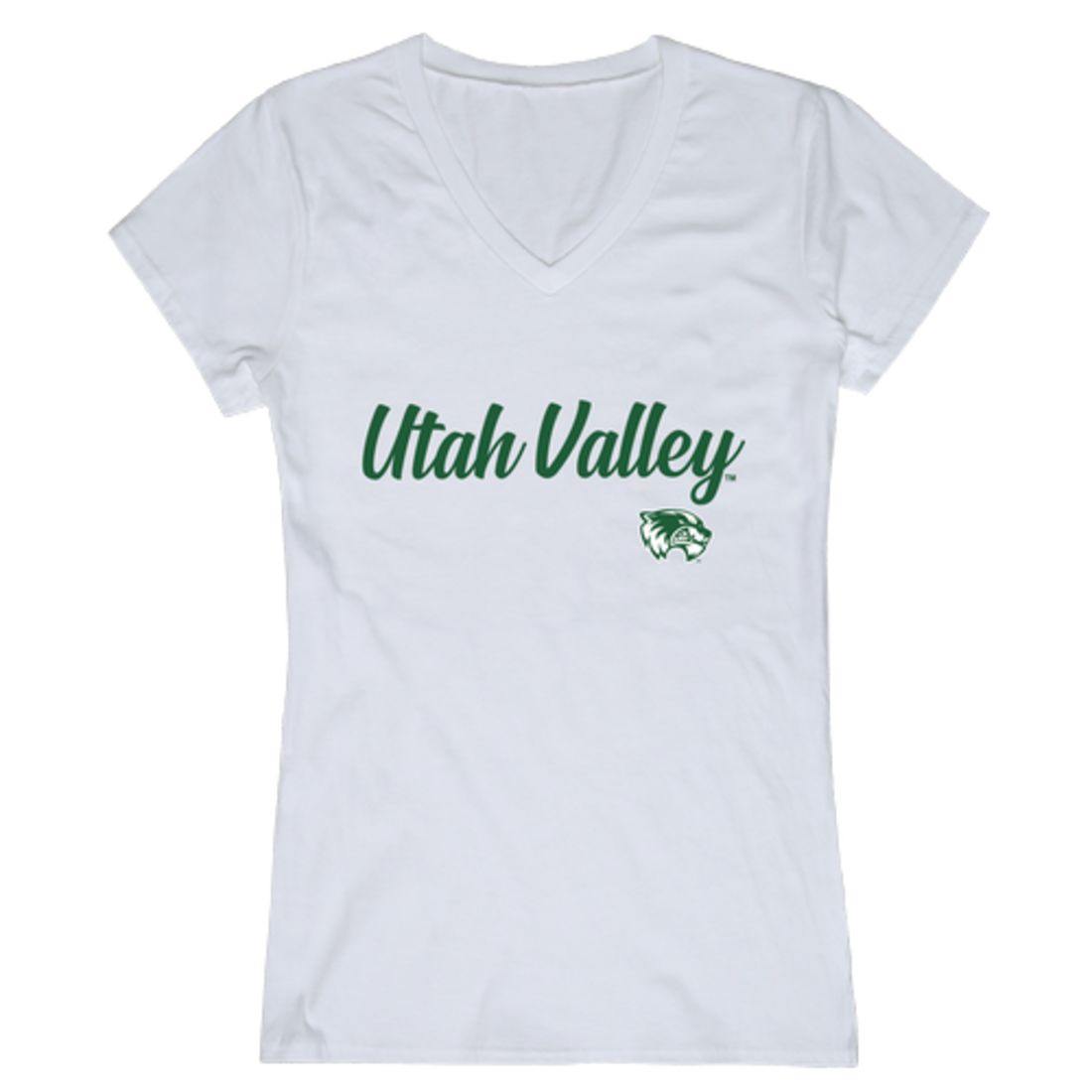 UVU Utah Valley University Wolverines Womens Script Tee T-Shirt-Campus-Wardrobe