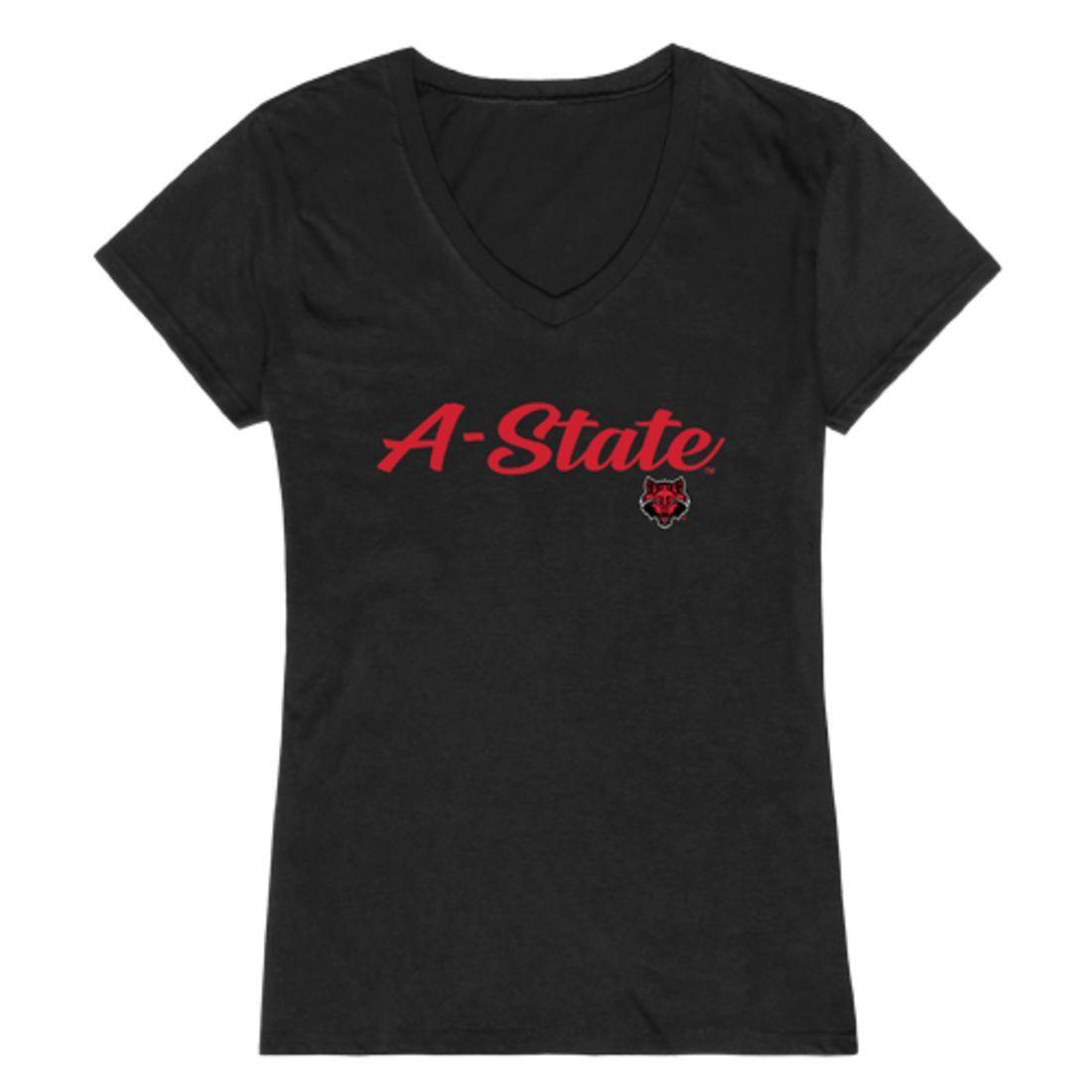 Arkansas State University A-State Wolves Womens Script Tee T-Shirt-Campus-Wardrobe