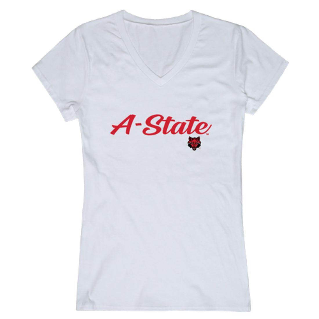 Arkansas State University A-State Wolves Womens Script Tee T-Shirt-Campus-Wardrobe