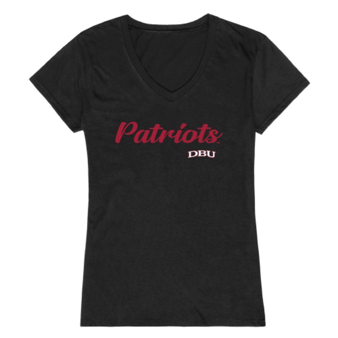 DBU Dallas Baptist University Patriot Womens Script Tee T-Shirt-Campus-Wardrobe