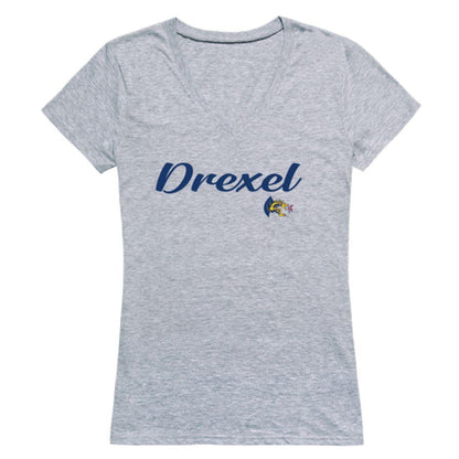 Drexel University Dragons Womens Script Tee T-Shirt-Campus-Wardrobe