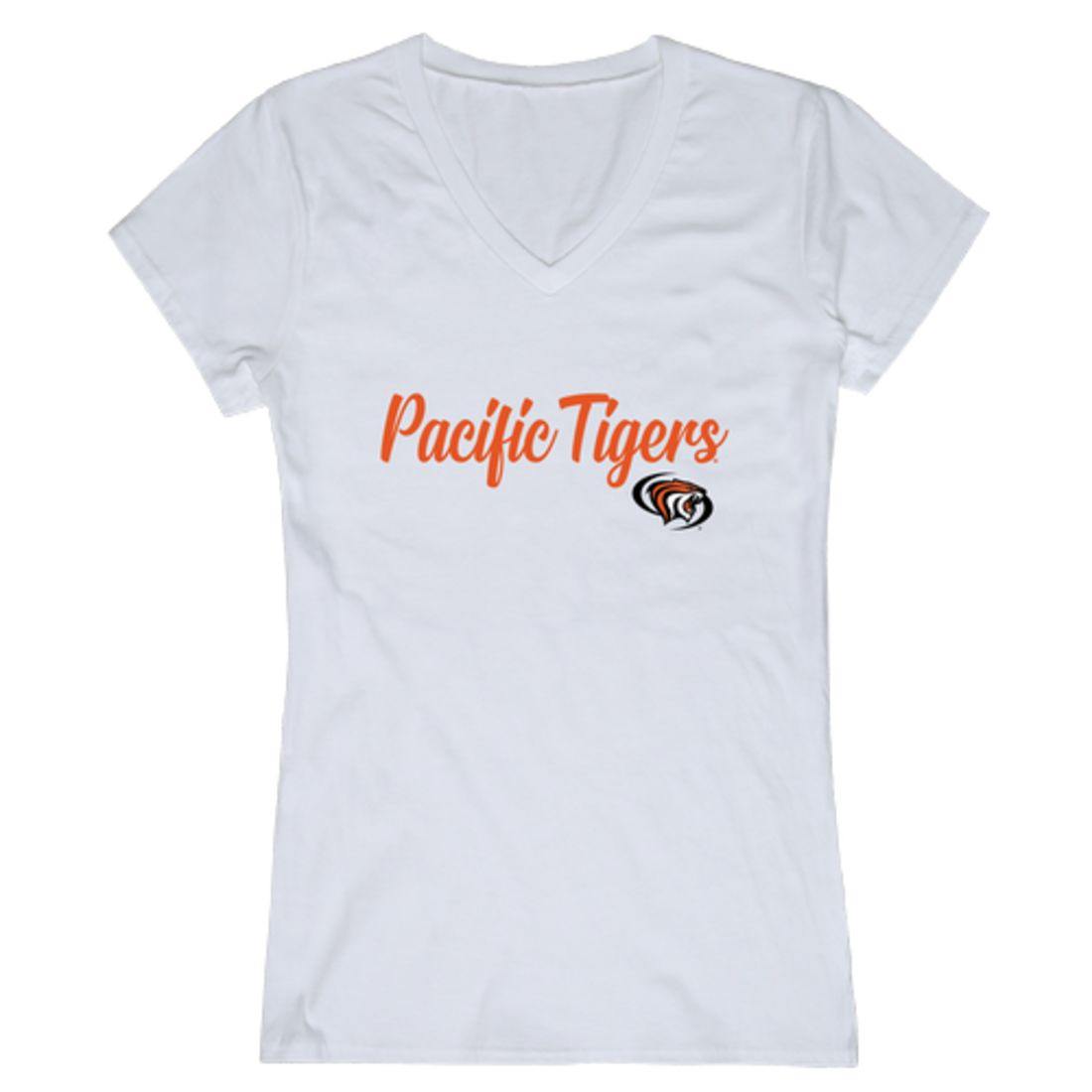 University of the Pacific Tigers Womens Script Tee T-Shirt-Campus-Wardrobe