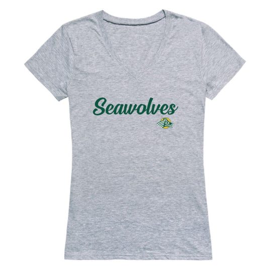 Mouseover Image, UAA University of Alaska Anchorage Sea Wolves Womens Script Tee T-Shirt-Campus-Wardrobe