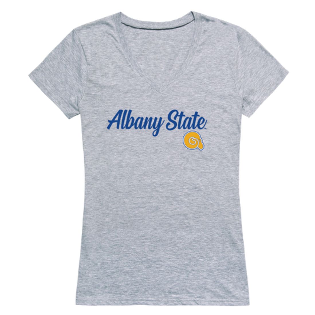 ASU Albany State Universityen Rams Womens Script Tee T-Shirt-Campus-Wardrobe