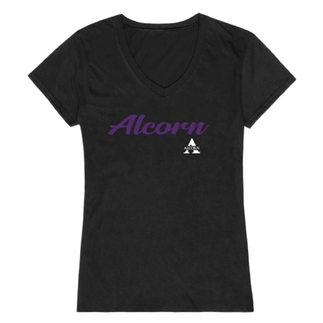 Alcorn State University Braves Womens Script Tee T-Shirt-Campus-Wardrobe