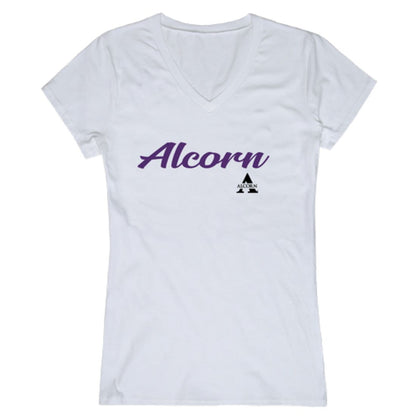 Alcorn State University Braves Womens Script Tee T-Shirt-Campus-Wardrobe