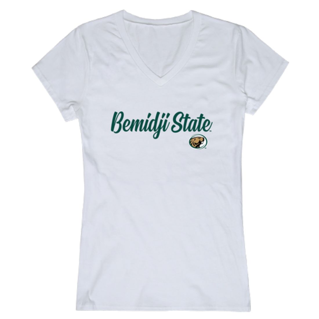 BSU Bemidji State University Beavers Womens Script Tee T-Shirt-Campus-Wardrobe