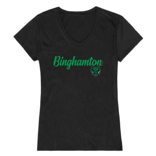 SUNY Binghamton University Bearcats Womens Script Tee T-Shirt-Campus-Wardrobe