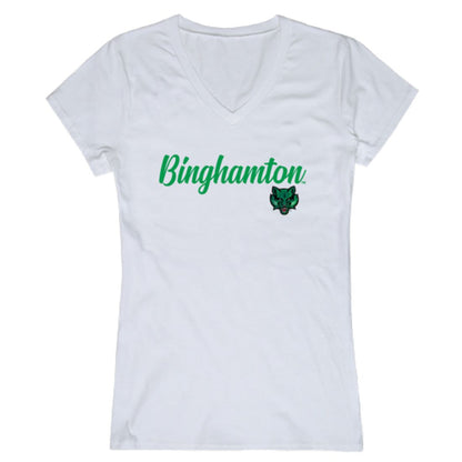 SUNY Binghamton University Bearcats Womens Script Tee T-Shirt-Campus-Wardrobe