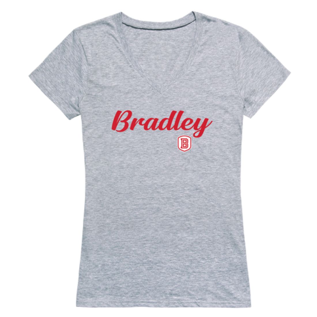 Bradley University Braves Womens Script Tee T-Shirt-Campus-Wardrobe