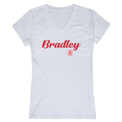 Bradley University Braves Womens Script Tee T-Shirt-Campus-Wardrobe