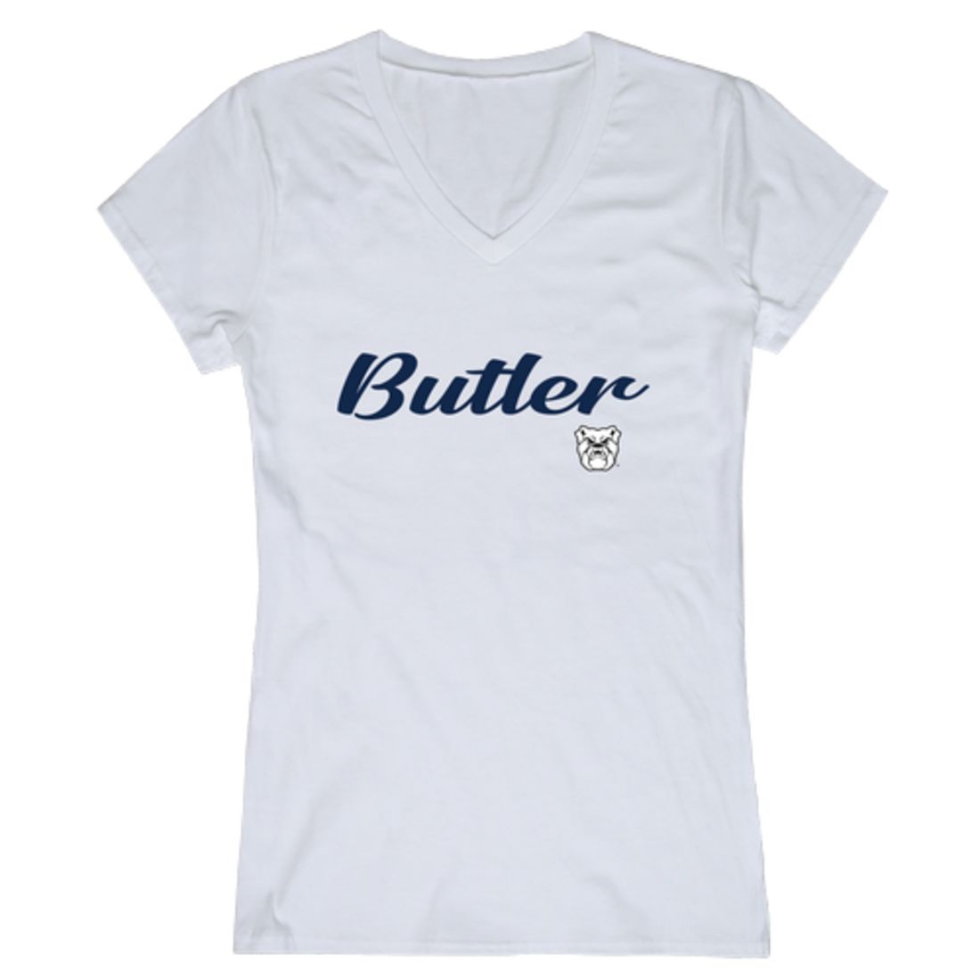 Butler University Bulldog Womens Script Tee T-Shirt-Campus-Wardrobe