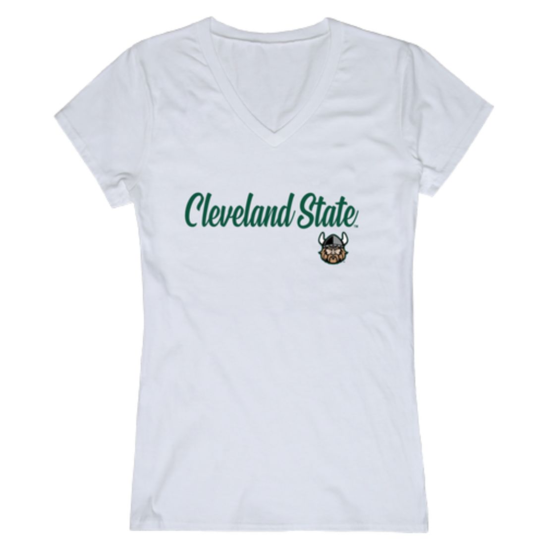 CSU Cleveland State University Vikings Womens Script Tee T-Shirt-Campus-Wardrobe