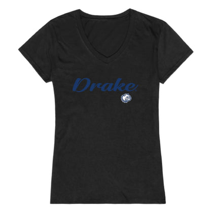 Drake University Bulldogs Womens Script Tee T-Shirt-Campus-Wardrobe