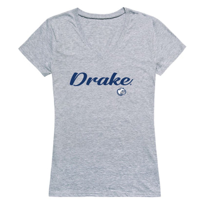 Drake University Bulldogs Womens Script Tee T-Shirt-Campus-Wardrobe