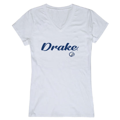 Drake University Bulldogs Womens Script Tee T-Shirt-Campus-Wardrobe