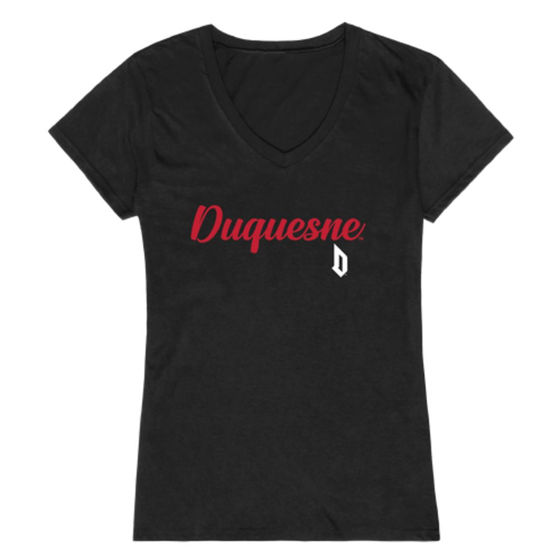 Duquesne University Dukes Womens Script Tee T-Shirt-Campus-Wardrobe