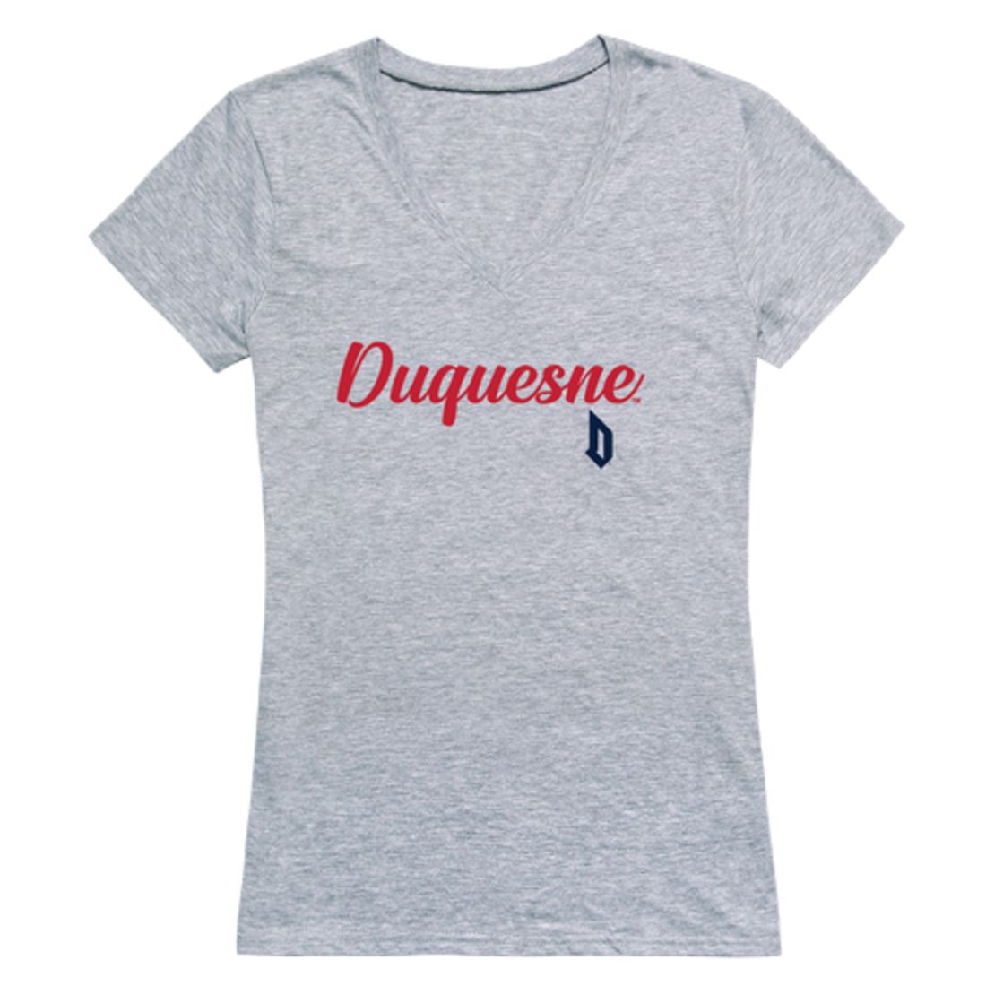 Duquesne University Dukes Womens Script Tee T-Shirt-Campus-Wardrobe