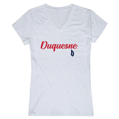 Duquesne University Dukes Womens Script Tee T-Shirt-Campus-Wardrobe