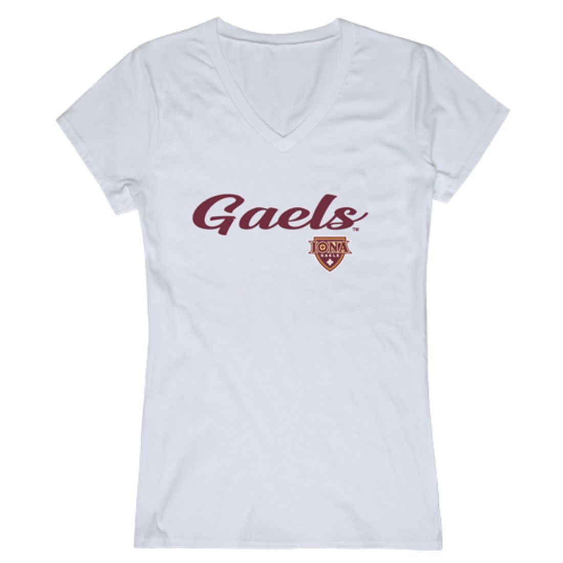 Iona College Gaels Womens Script Tee T-Shirt-Campus-Wardrobe