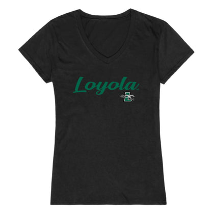Loyola University Marylandhounds Womens Script Tee T-Shirt-Campus-Wardrobe