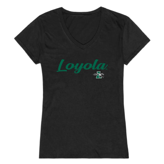 Loyola University Marylandhounds Womens Script Tee T-Shirt-Campus-Wardrobe