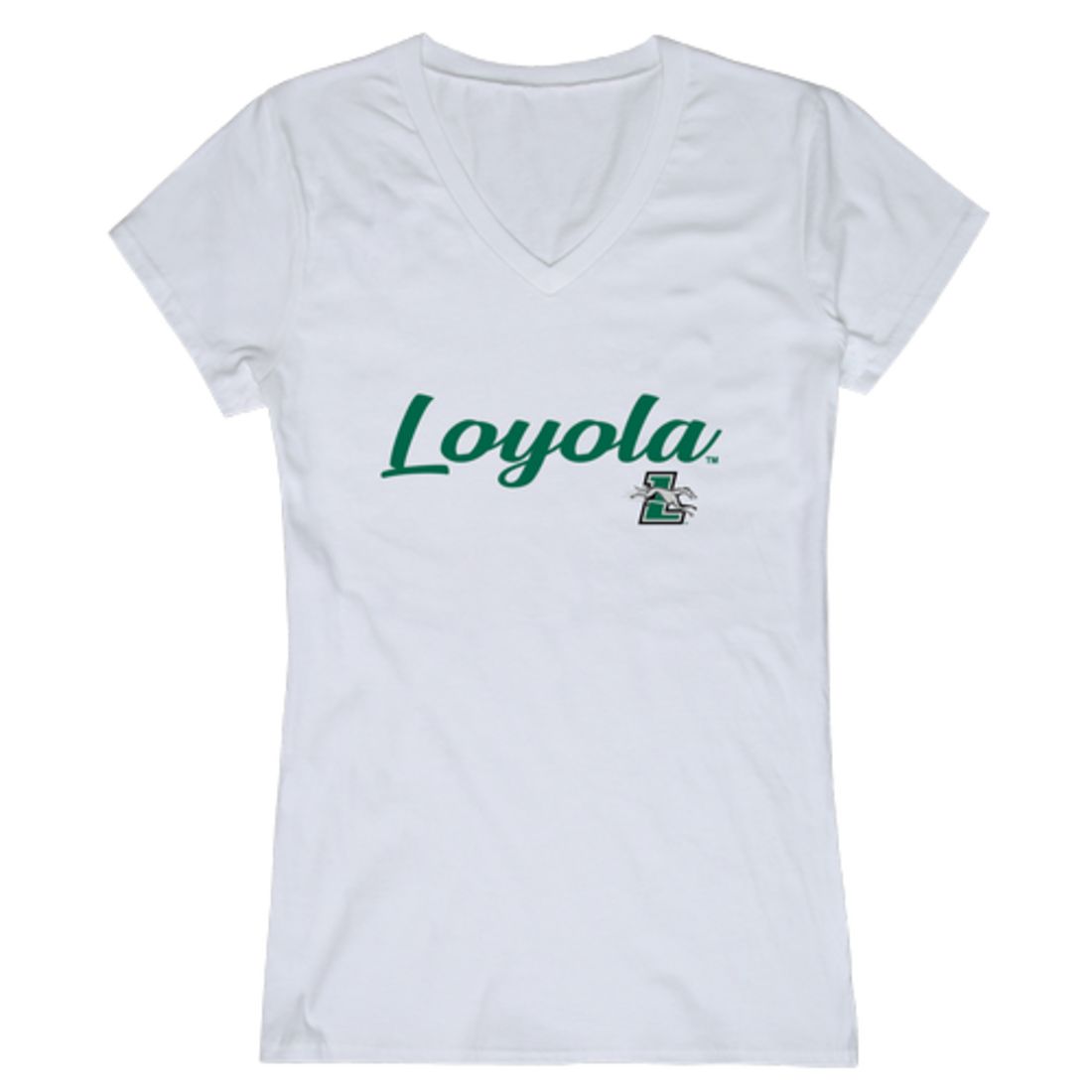 Loyola University Marylandhounds Womens Script Tee T-Shirt-Campus-Wardrobe
