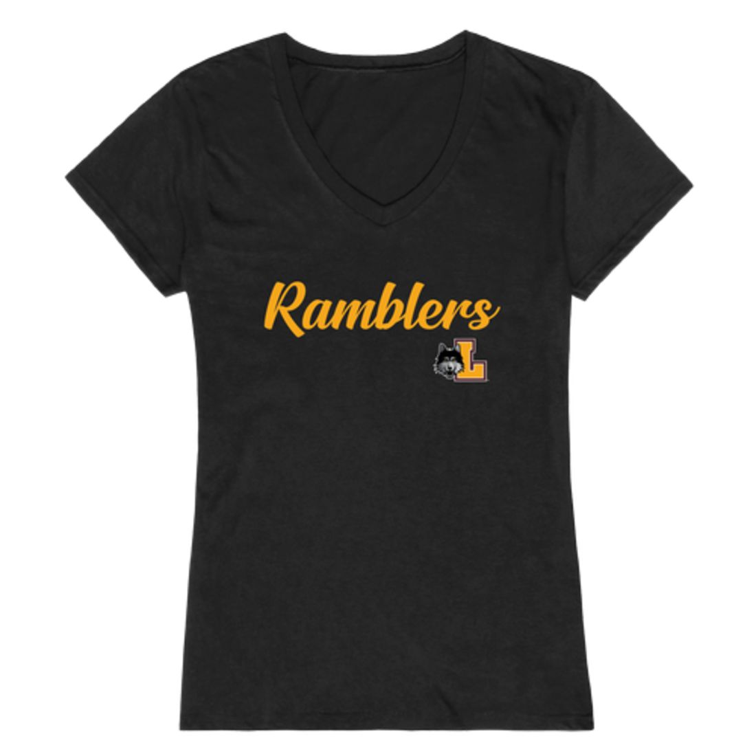 LUC Loyola University Chicago Ramblers Womens Script Tee T-Shirt-Campus-Wardrobe