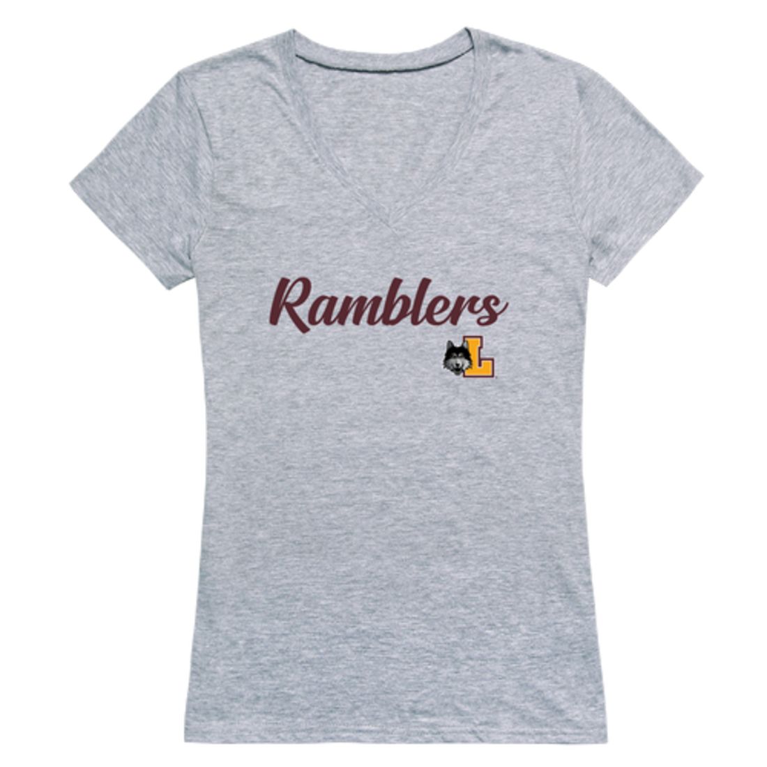 LUC Loyola University Chicago Ramblers Womens Script Tee T-Shirt-Campus-Wardrobe