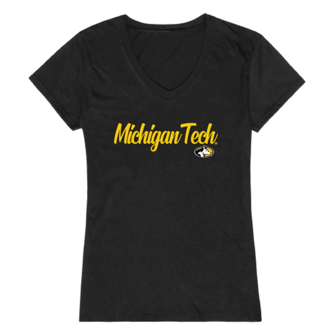 Michigan Technological University Huskies Womens Script Tee T-Shirt-Campus-Wardrobe