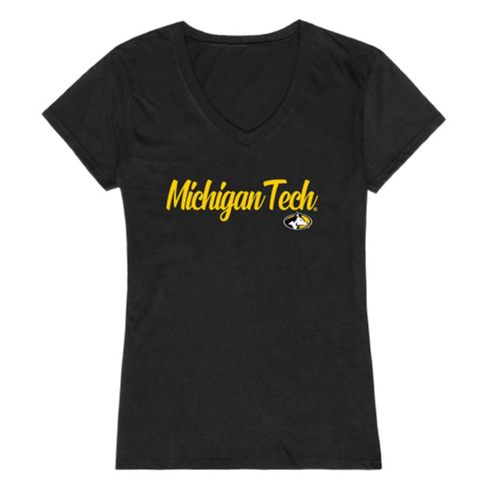 Michigan Technological University Huskies Womens Script Tee T-Shirt-Campus-Wardrobe