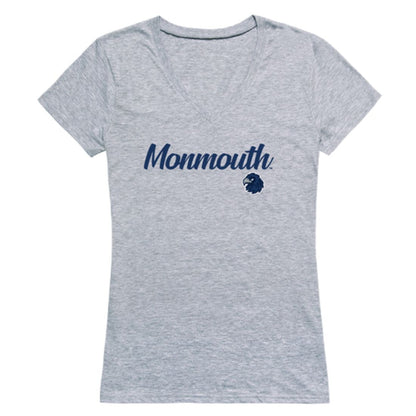 Monmouth University Hawks Womens Script Tee T-Shirt-Campus-Wardrobe