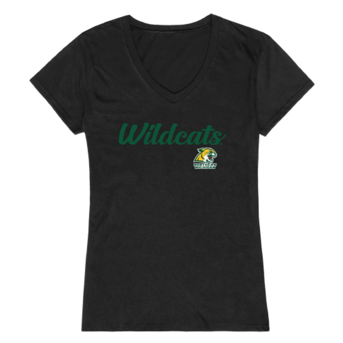 NMU Northern Michigan University Wildcats Womens Script Tee T-Shirt-Campus-Wardrobe