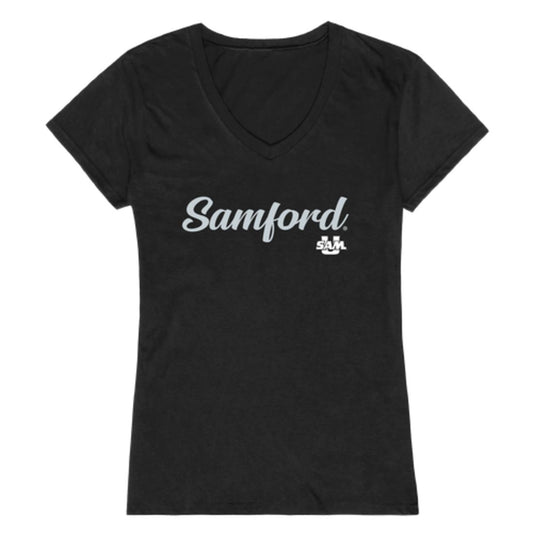 Samford University Bulldogs Womens Script Tee T-Shirt-Campus-Wardrobe