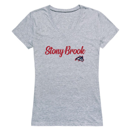 Stony Brook University Seawolves Womens Script Tee T-Shirt-Campus-Wardrobe