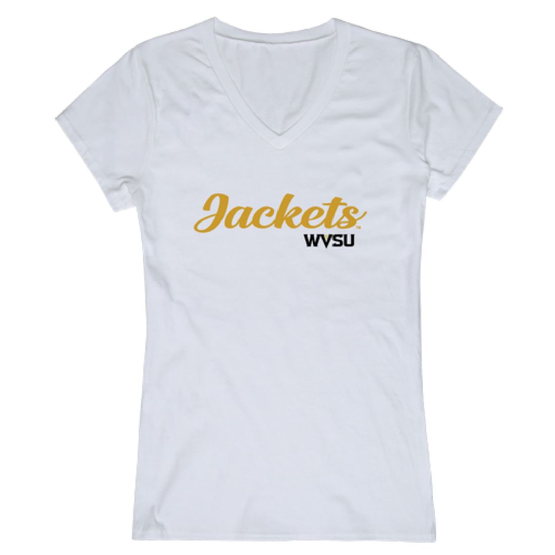 WVSU West Virginia State University Yellow Jackets Womens Script Tee T-Shirt-Campus-Wardrobe