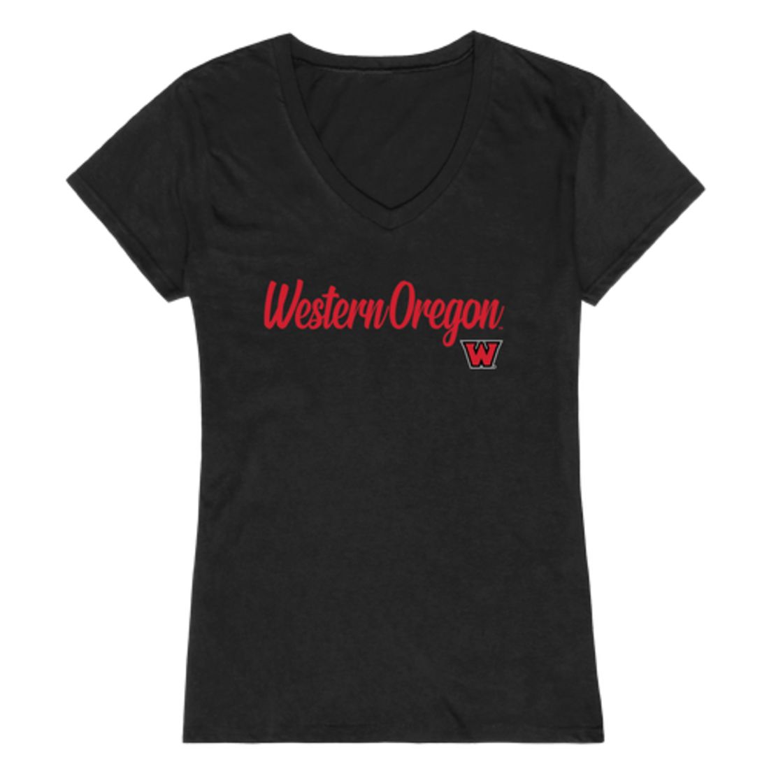 WOU Western Oregon University Wolves Womens Script Tee T-Shirt-Campus-Wardrobe