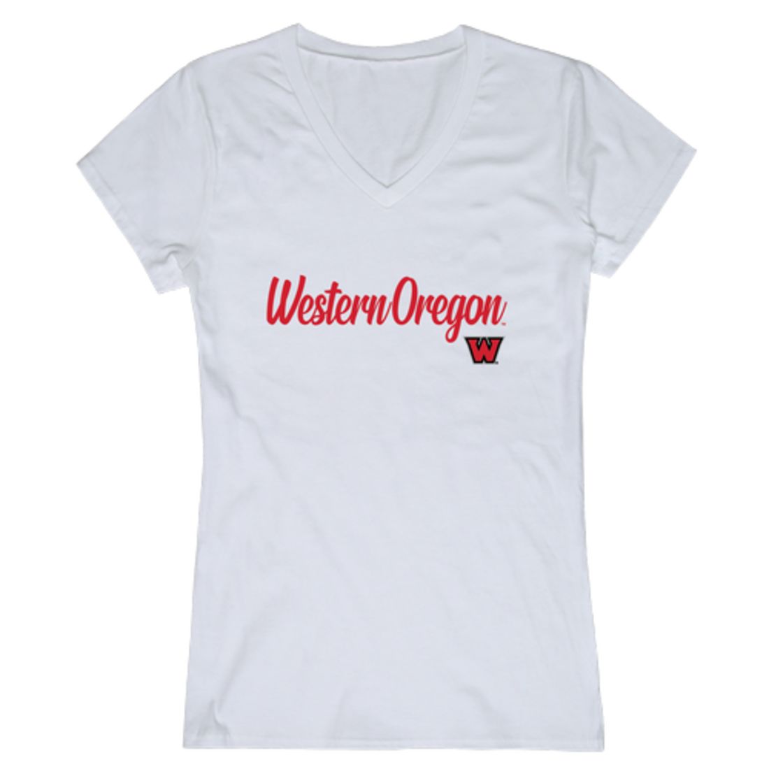 WOU Western Oregon University Wolves Womens Script Tee T-Shirt-Campus-Wardrobe