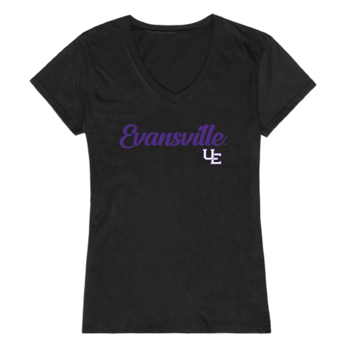 University of Evansville Aces Womens Script Tee T-Shirt-Campus-Wardrobe