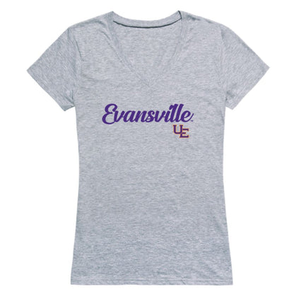 University of Evansville Aces Womens Script Tee T-Shirt-Campus-Wardrobe