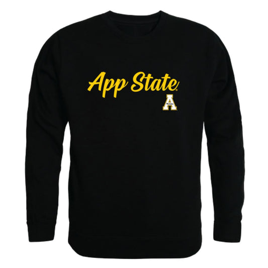 Appalachian App State University Mountaineers Script Crewneck Pullover Sweatshirt Sweater Black-Campus-Wardrobe