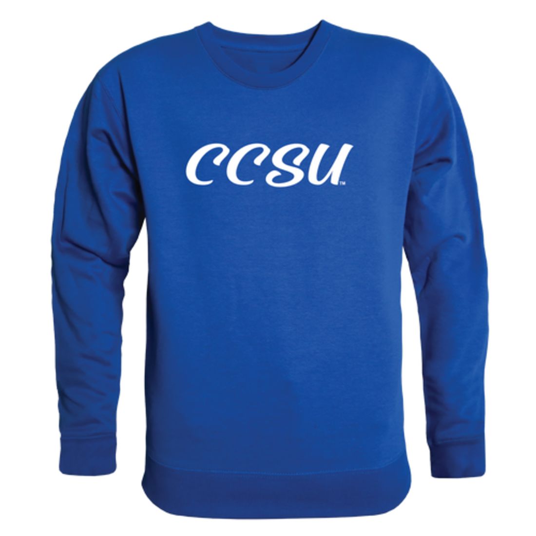 CCSU Central Connecticut State University Blue Devils Script Crewneck Pullover Sweatshirt Sweater Heather Charcoal-Campus-Wardrobe