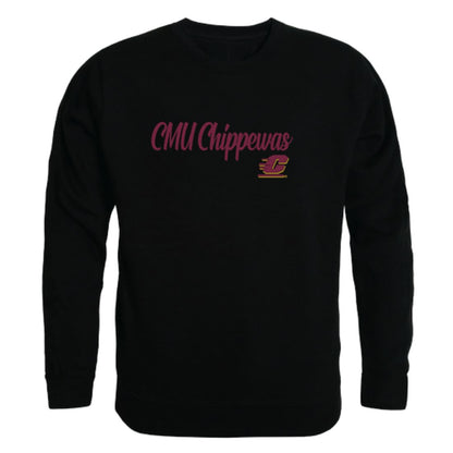 CMU Central Michigan University Chippewas Script Crewneck Pullover Sweatshirt Sweater Black-Campus-Wardrobe