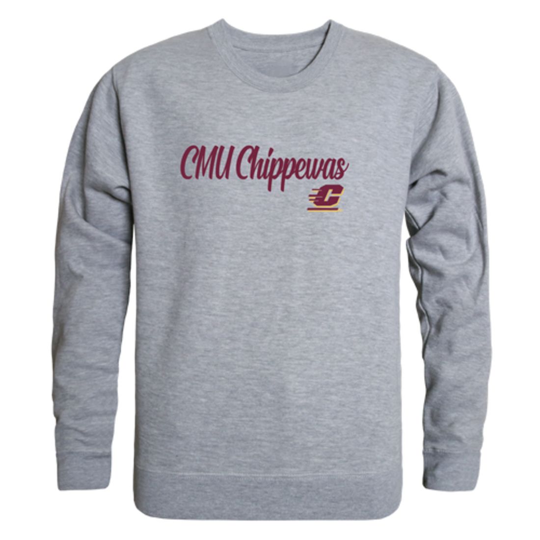 CMU Central Michigan University Chippewas Script Crewneck Pullover Sweatshirt Sweater Black-Campus-Wardrobe