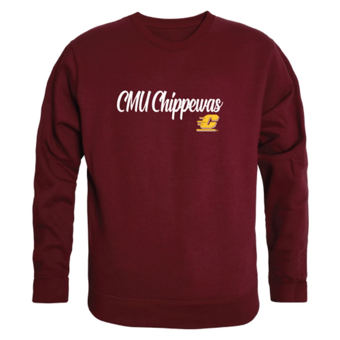 CMU Central Michigan University Chippewas Script Crewneck Pullover Sweatshirt Sweater Black-Campus-Wardrobe