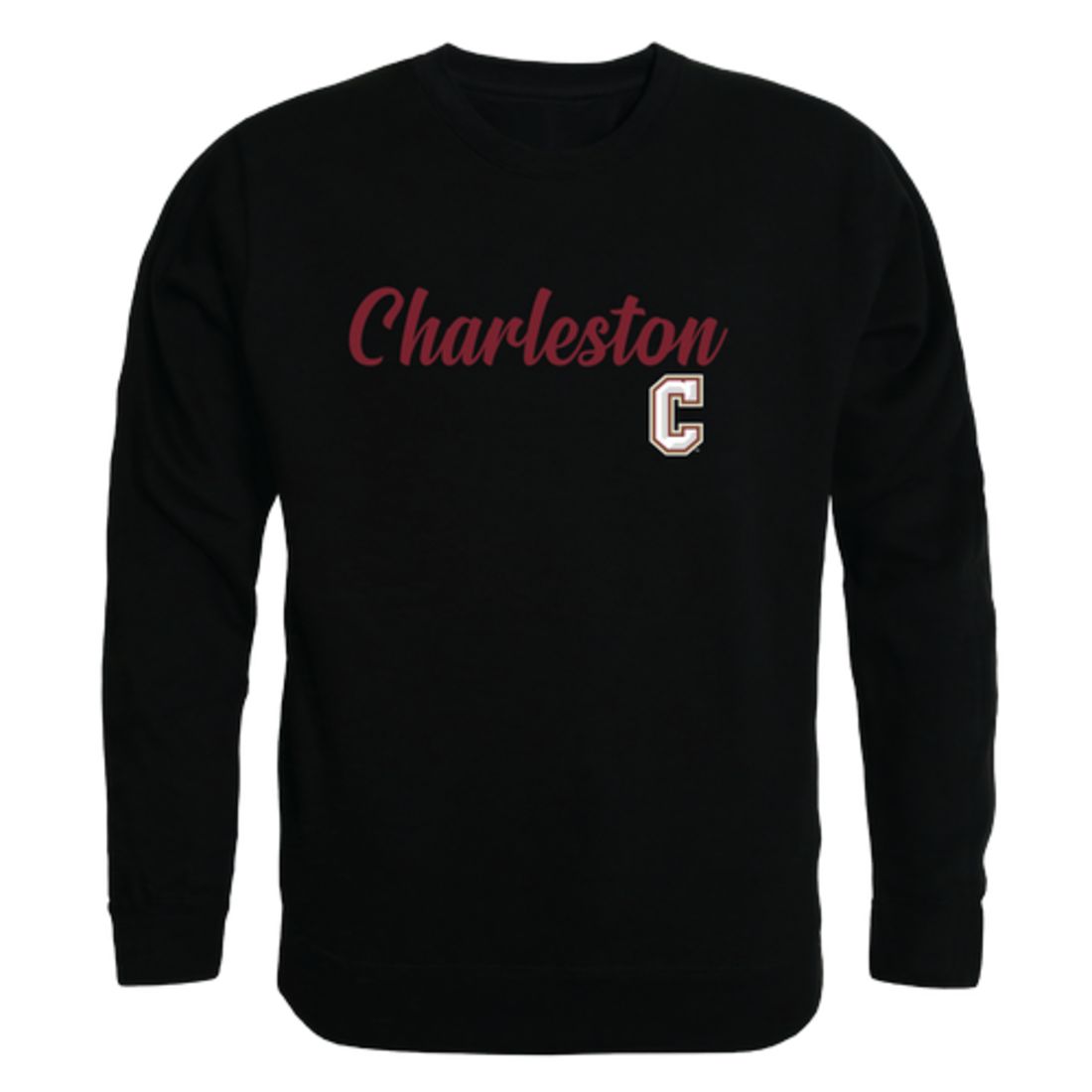 COFC College of Charleston Cougars Script Crewneck Pullover Sweatshirt Sweater Black-Campus-Wardrobe
